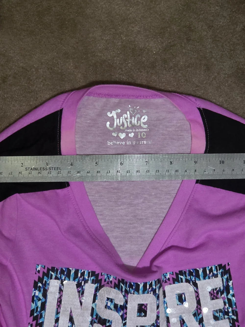 Kids Lavander Inspire Justice Tee Sz 10